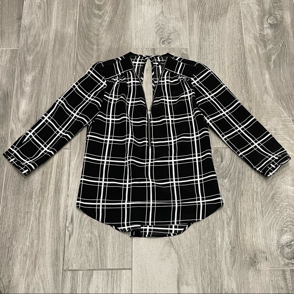 Trouvé black/white plaid blouse- XS
